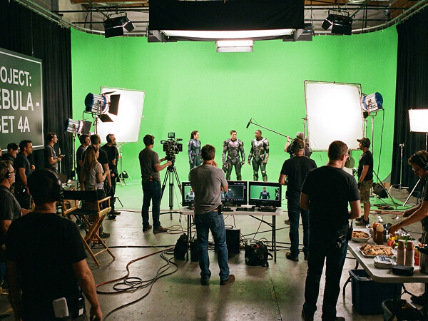 A cinematic filmmaking set representing the unified video editing and generation capabilities of KlingAI O1.